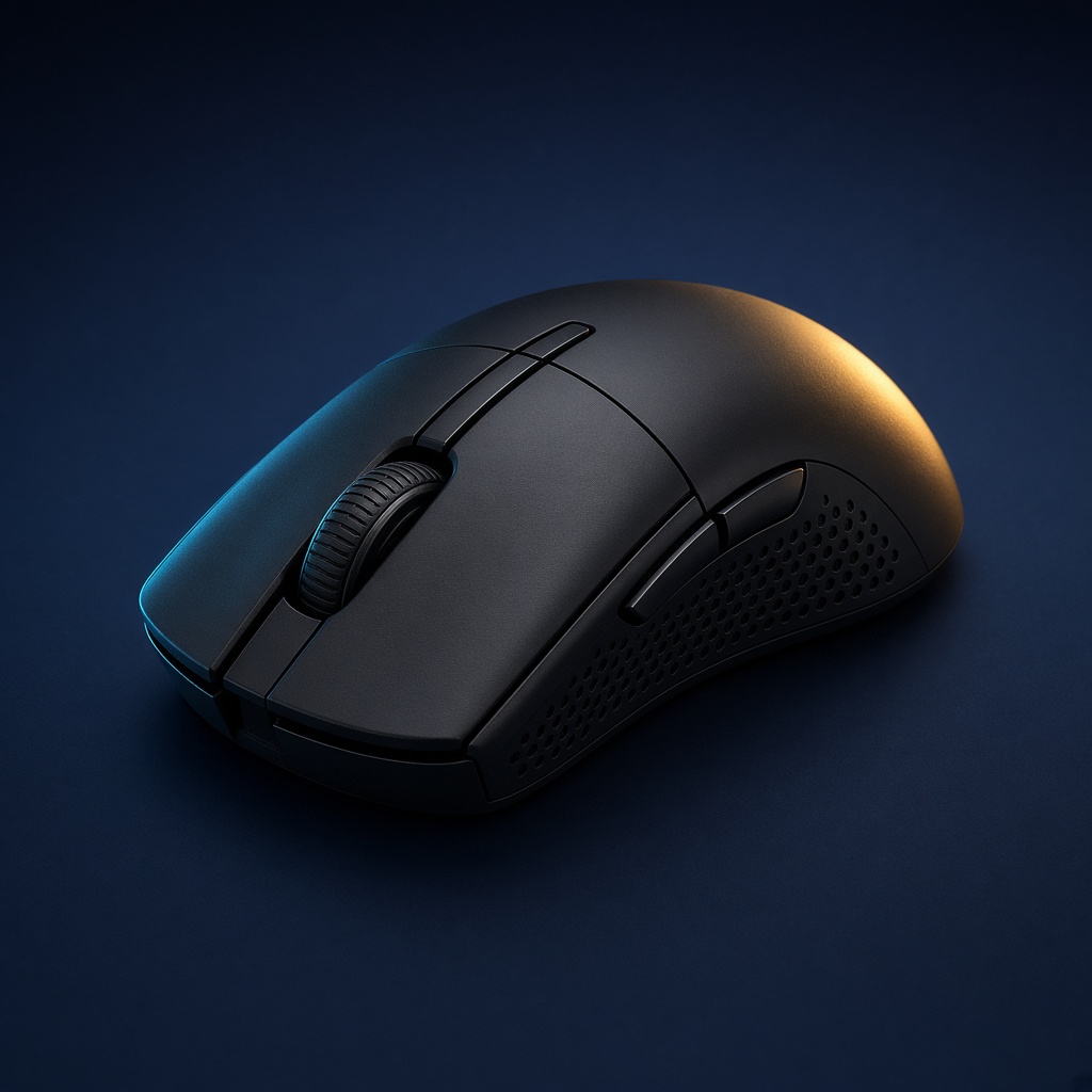 Souris légère noire sur fond sombre